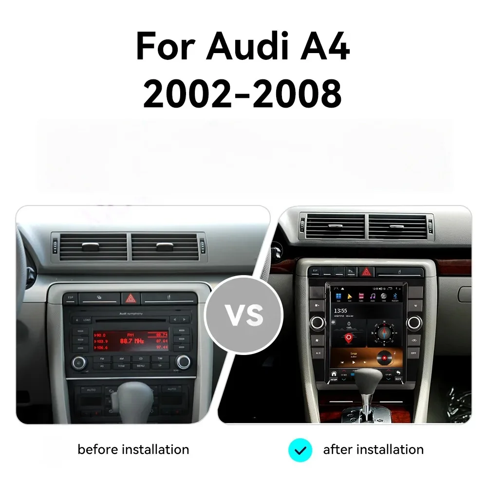 9.7 inch Multimedia Video Player Wireless Carplay Autoradio Car Radio For Audi A4 2002-2008 Android  Stereo GPS Navi Head unit 