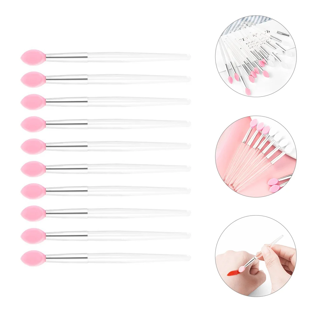 Strumento per il trucco dell'applicatore del pennello per labbra in silicone da 10 pezzi per la fodera della maschera lucida del rossetto Applicazione di pulizia rapida adatta nella borsa del portafoglio