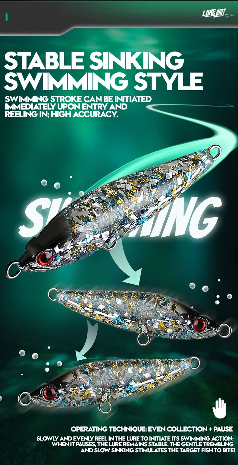 TAIYU Harz-Fischköder Luya Kunstköder 7cm 17g Harter Köder Laser-Reflektierender Bleigewichteter Fischköder – Detail 3