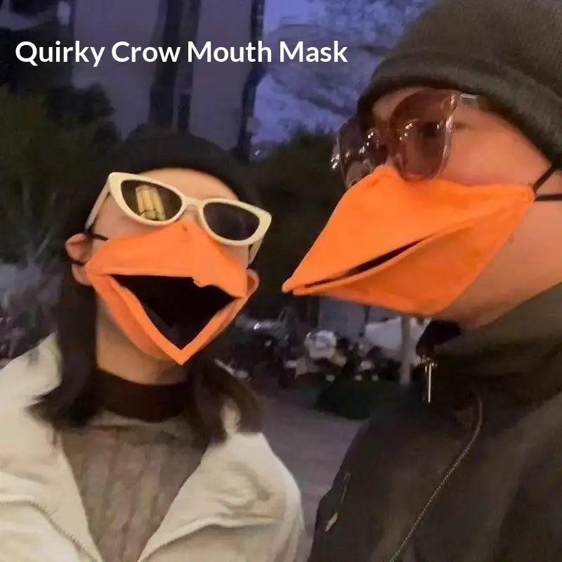 Breathable 3D Duck Bill Animal Mask & Yellow Frame Glasses Gift Set, Humorous and Unique, Available in 1/2 Pieces.