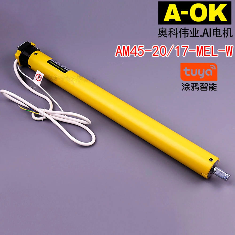 A-OK AM45 20/17 Smart  Rolling Tubular Motor Tuya Wifi/Zigbee,RF433 for 50/55/63/70/85mm Tube Rolling Blinds/Lifting System