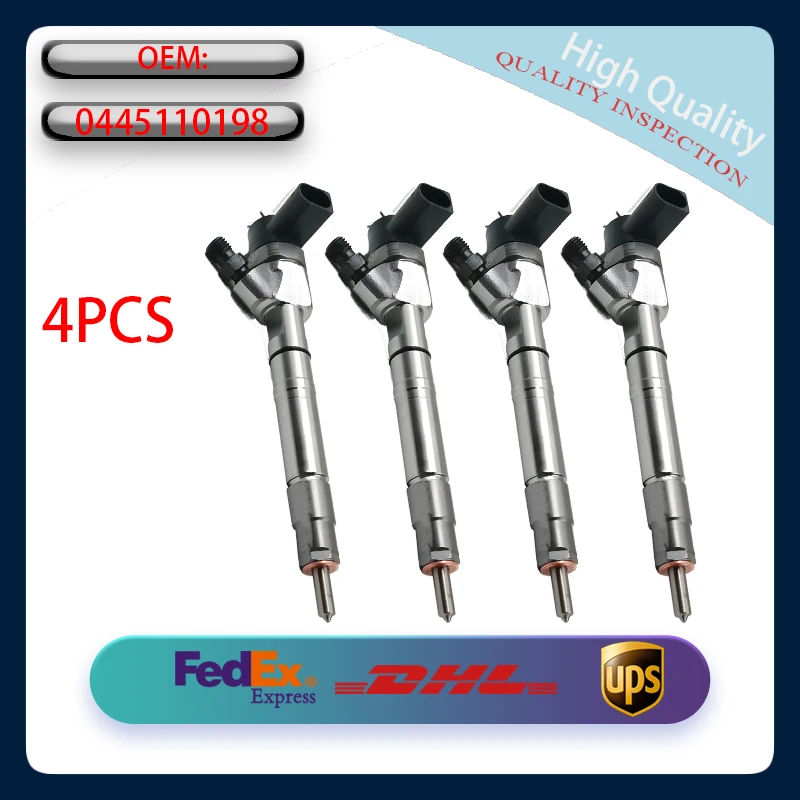 4PCS Fuel Injector 0445110198 Diesel Common Rail Injector Nozzle Engine Replacement Parts For Diesel Car Engine