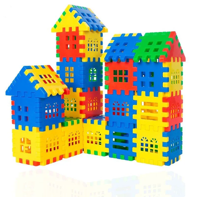 100/140Pcs Plastic Building Blocks Toy DIY Toy Large Particles Colorful Creative Assemble Bricks House Blocks Kids Education Toy