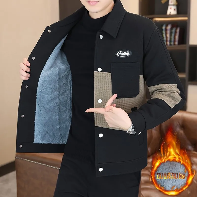 

Мужское демисезонное пальто Thiened Fce Jaet: повседневное, свободное, модное, из полиэфирного волокна, для ежедневной носки