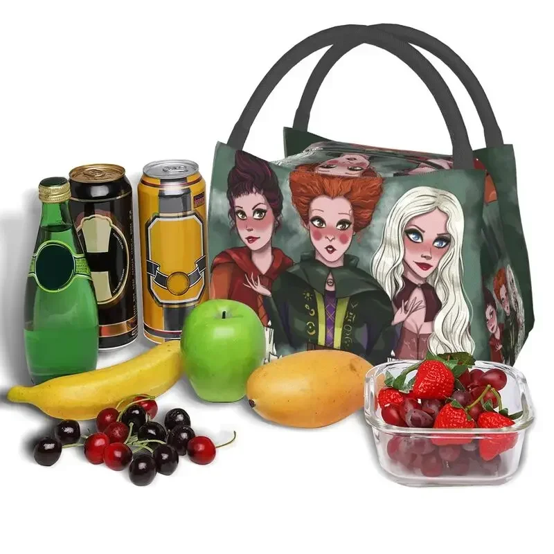 Custom Hocus Sanderson Sisters Witch Pocus Lunch Bags Men Women Thermal Cooler Insulated Lunch Box for Office Travel