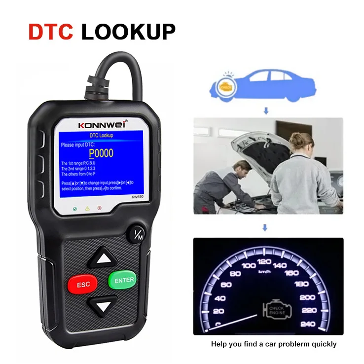 KW680 Auto OBD2 Scanner Car Engine Fault Code Reader Diagnostic Tool