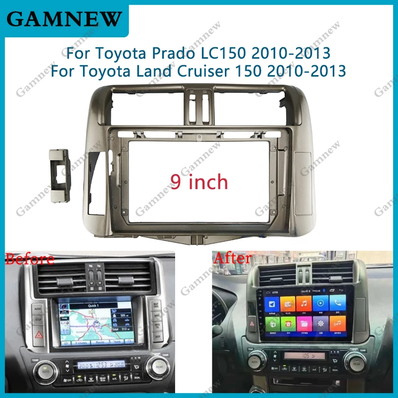 

9-дюймовая Автомобильная панель Fascia Для TOYOTA Prado 2010-2013, стерео рамка для приборной панели