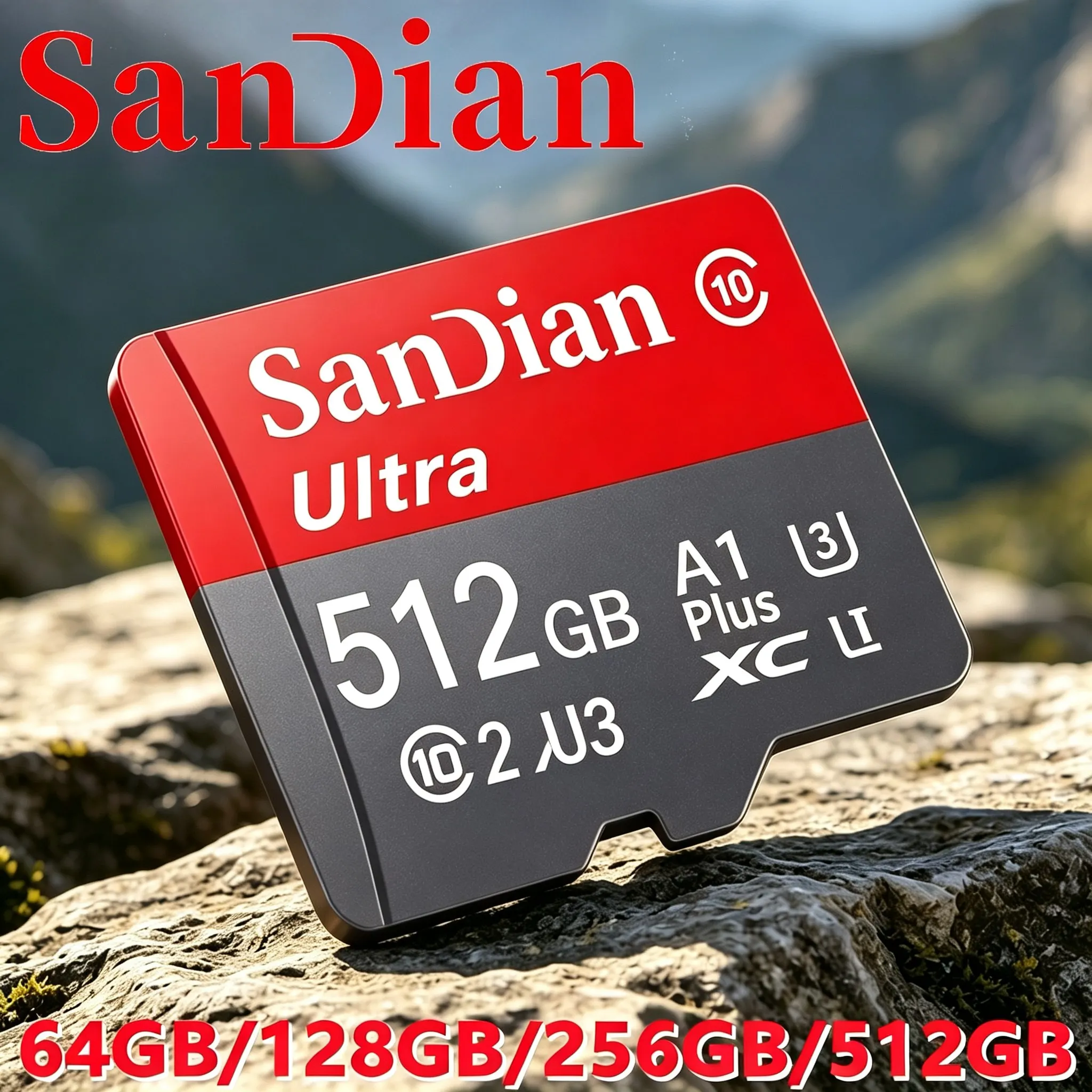 Large Capacity Micro TF SD Card 32GB 128GB 512GB TF Cards SD Cards Memory Card C10 U3 for GoPro/Smart TV/Dashcam/Car DVR/Toy