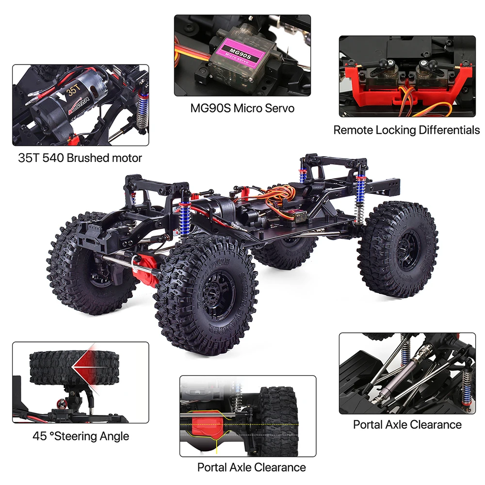 AUSTAR HOBBY RC 313mm 2-Speed Transmission Chassis Frame with Differential Portal Axle for Traxxas TRX-4 1/10 Crawler Car Parts