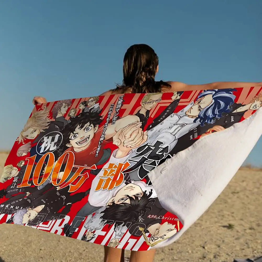 Tokyo R-Revengers Cartoon Bath Towel Microfiber Soft Water Absorbing Breathable For Girl Kids Decorative Cartoon Beach Towel