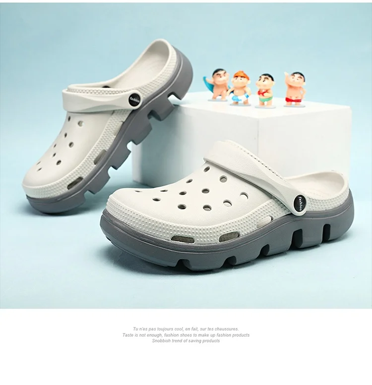 Men EVA Clogs Breathable Hole Sandals Lightweight Non‑Slip Soft Sole Summer Casual Slippers For Outdoor Street Beach Garden Shoe
