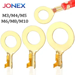 100PCS Ring Crimp Terminals Electrical Wire Connectors M3 M4 M5 M6 M8 M10 Round Brass Ferrule Lugs For Quick Splicing Cables