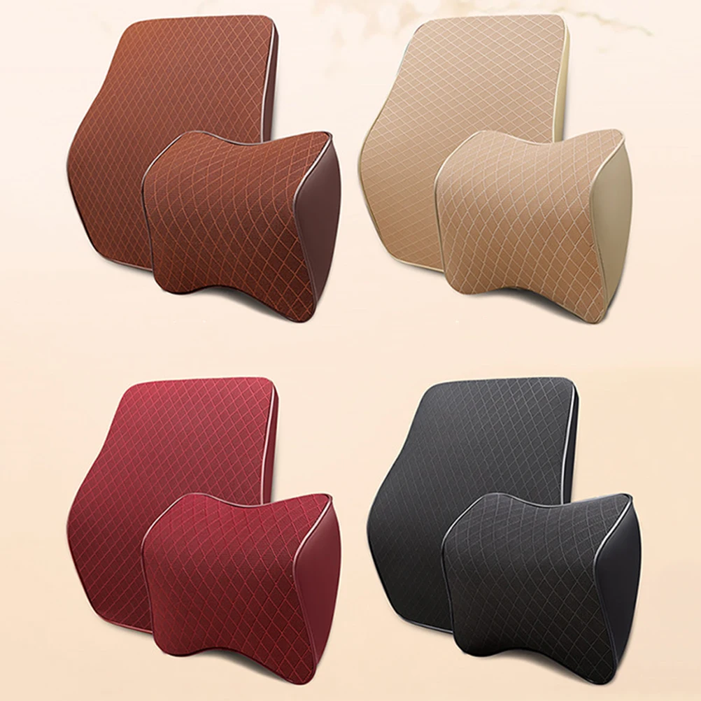 

Universal Memory Foam Neck Pillow For Car Seat Headrest Cushion Mesh Design Breathable Comfortable Support Black Great Gift For
