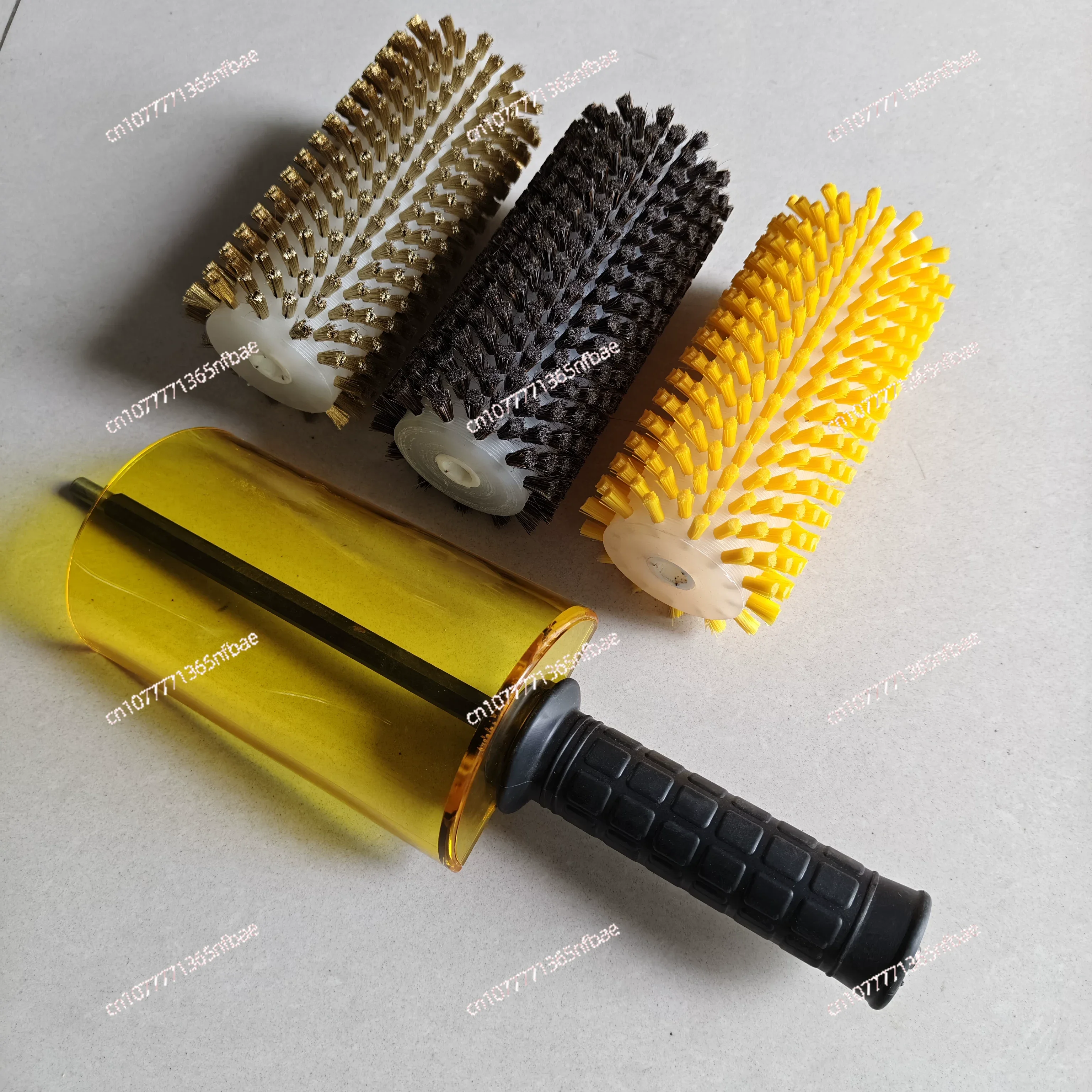 10CM Roller Roto Brush for Cross-Country Ski Waxing Fits Stainless Steel Horse Hair Nylon Handle and Safety Shield Hood