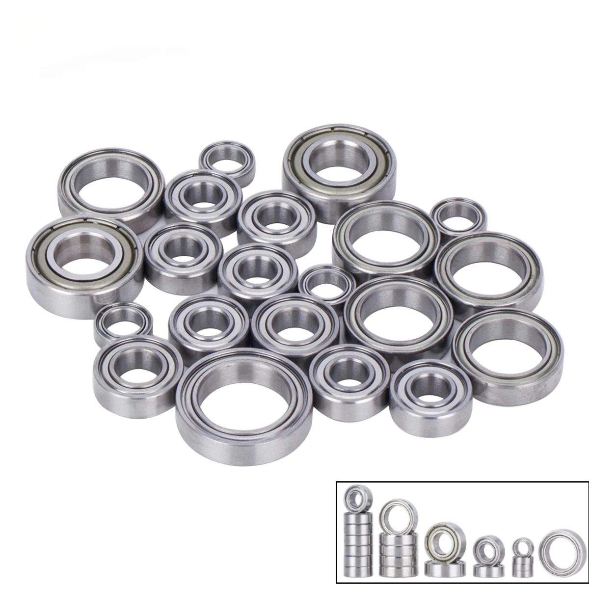 21PCS Metal Ball Bearings Kit for 1/18 RC Crawler Car 1/10 Traxxas Slash 4x4 4WD Replacement Parts DIY