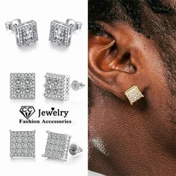 CC Stud Earring For Men and Women 925 Silver Needle White Cubic Zirconia Stone Wedding Jewelry Party Accessories CCE727