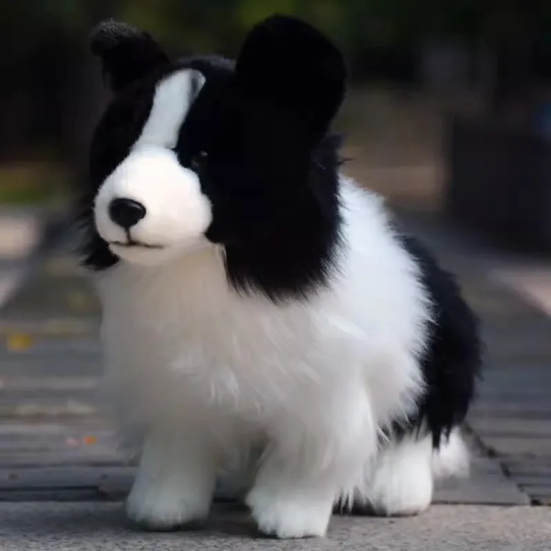 Simulated Animal Border Collie Dog Puppy Hound Sheep Manage Hunter Farm Family Pet Model Plush Toy Stuffed Doll Boy Girl Gift