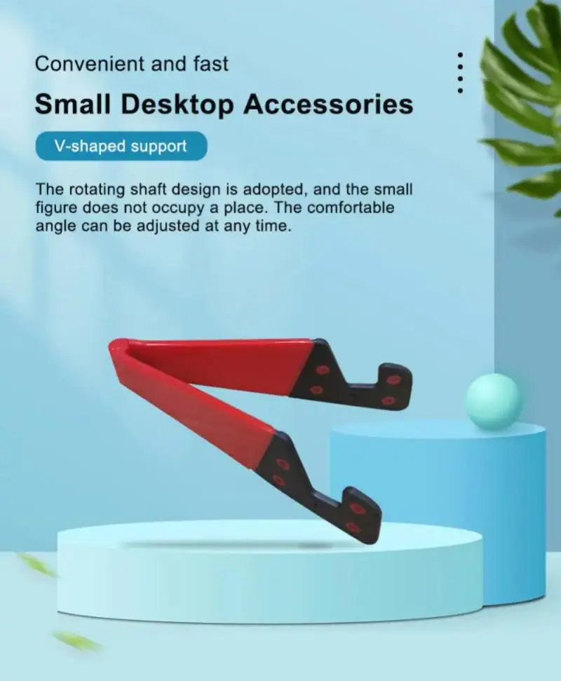 1pcs Portable Foldable V Model Mobile Phone Mount Holder Stand For Cell Phone Products Accessories Mobile Phone Holders Stands