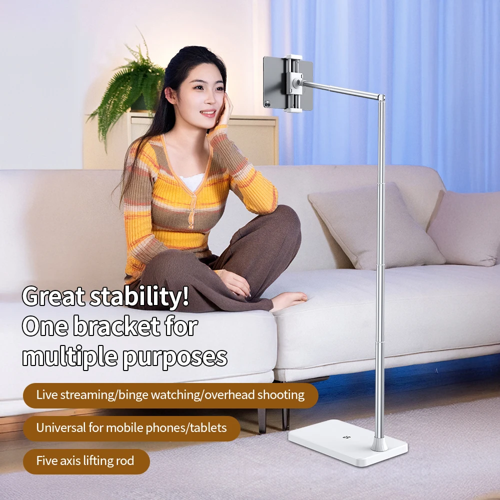 ขายึดโทรศัพท์สำหรับไลฟ์สด 180 °   ขาตั้งกล้องแบบพับได้พร้อมน้ำหนัก ขาตั้งแบบคานยื่น อุปกรณ์เสริมสำหรับขาตั้งเซลฟี่