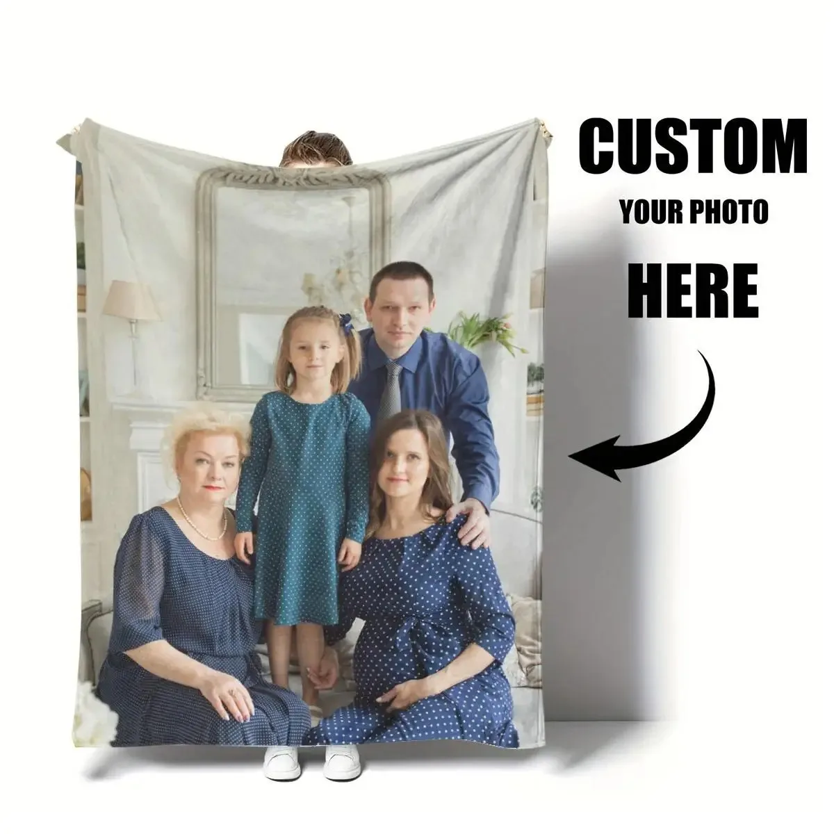 1 Stück personalisierte Fotodecke, personalisierte Flanelldecke mit Foto, personalisierte Bilddecke, personalisierte Fotodecke für Zuhause, personalisiertes Bild