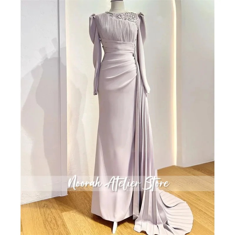 Customized Jersey Rhinestone Pleat Sheath Jewel Long Dresses Bespoke Occasion Evening Classic Exquisite Chinese Style