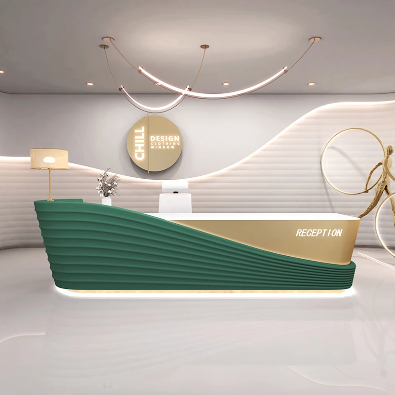 Restaurant Front Desk Reception Counter Design Classic Business Reception Desks Beauty Salon Mostrador Recepcion Furniture