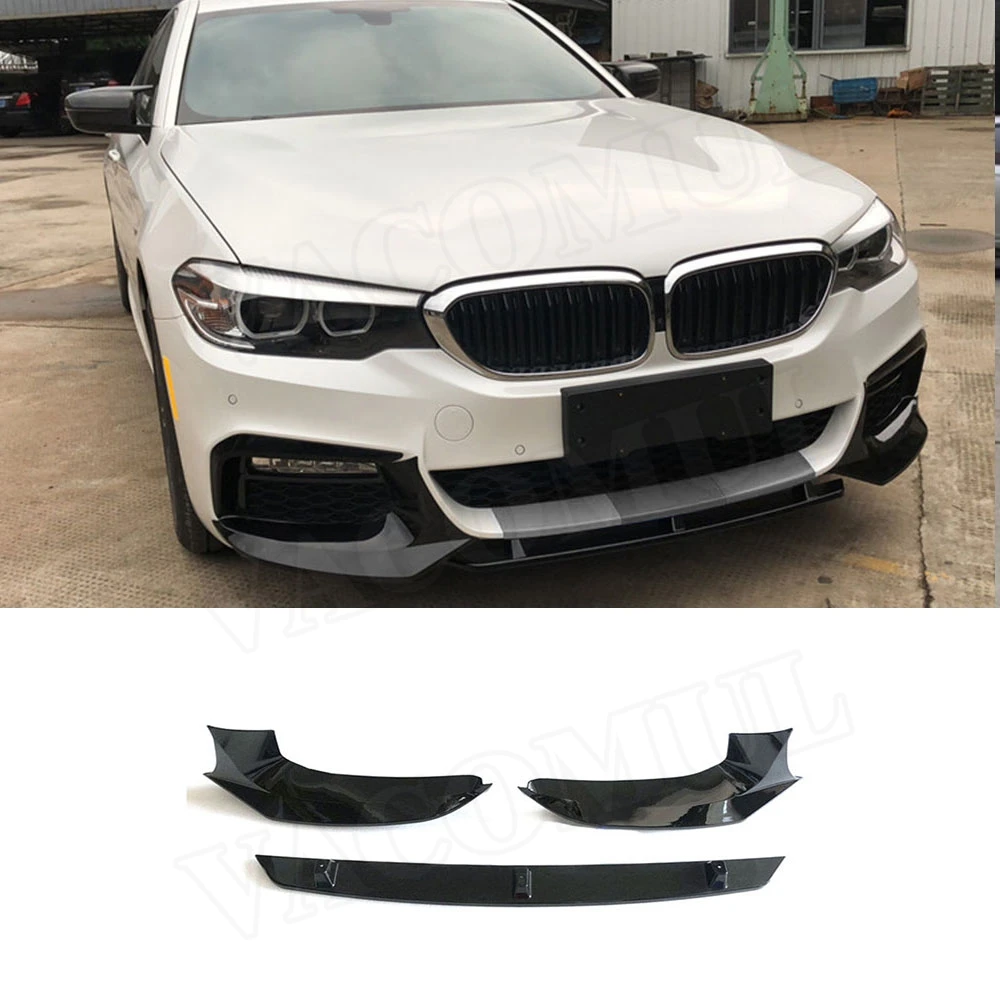 

For 5 Series Carbon Fiber&ABS Front Bumper Lip Splitters for BMW G30 G31 Sport 2017 2018 2019 Head Chin Shovel Trims Car Styling