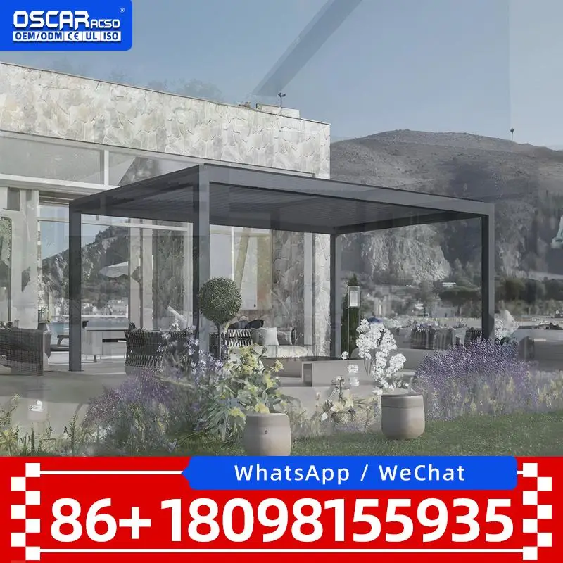 Aluminum Extrusion Profiles Weatherproof Louvre Pergola Outdoor Gazebo for Backyard Patio Garden pergola