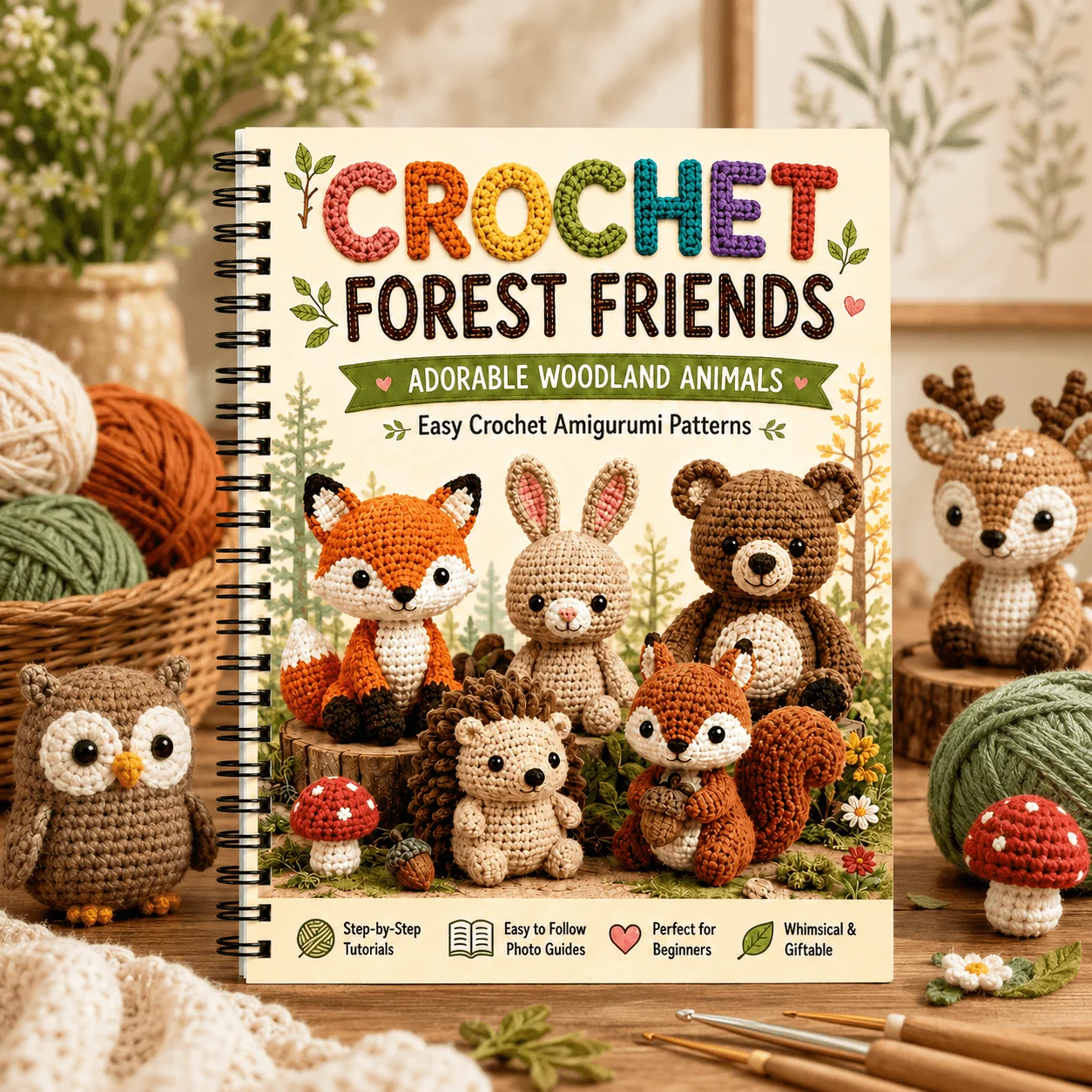 Crochet Forest Friends: Easy Patterns for Beginners, Adorable Woodland Animals with Step-by-Step Tutorials & Photo Guides