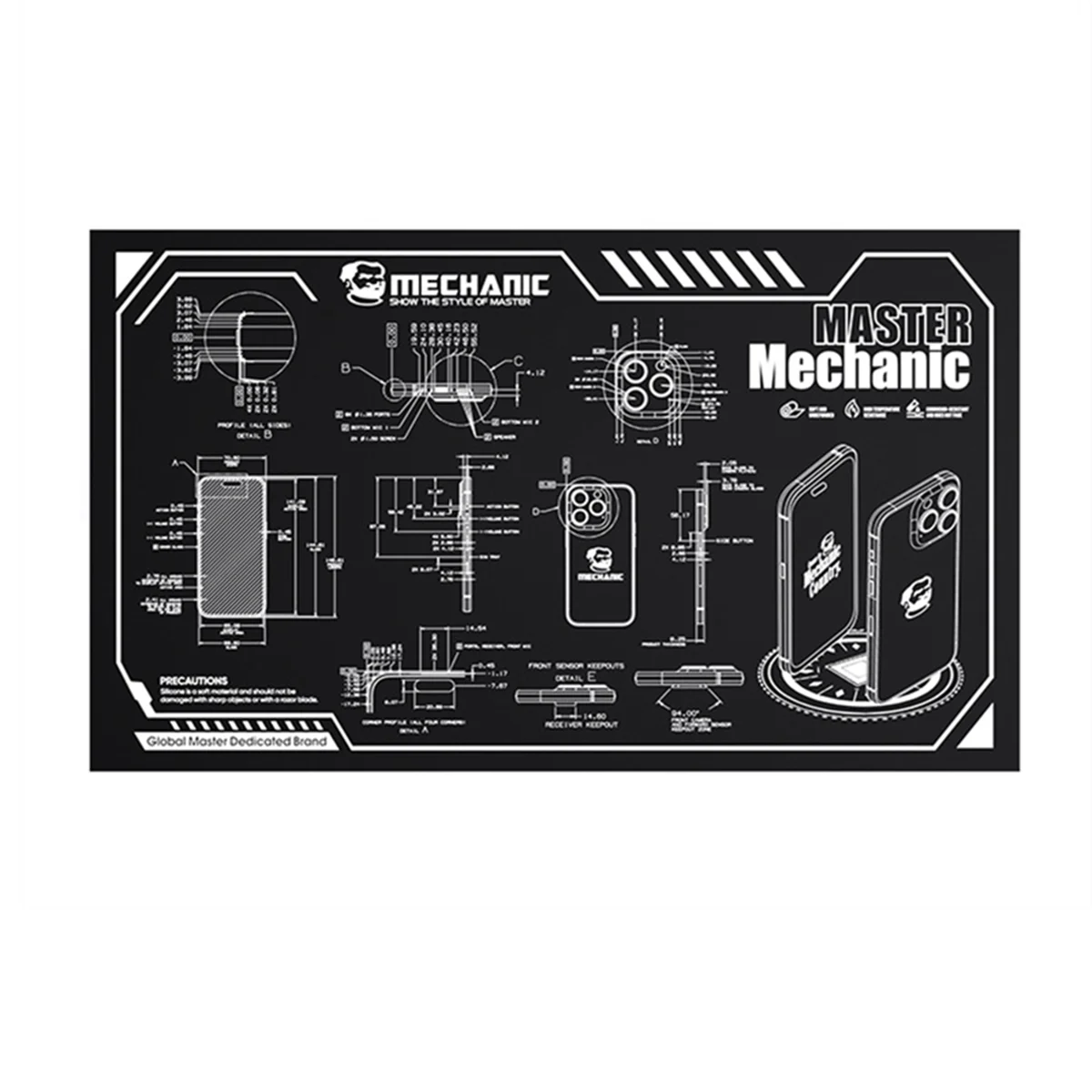 

SSR V78 Multi-Function Repair Working Mat for Mobile Phone Maintenance Soft Heat Insulation Motherboard Fixing Pad