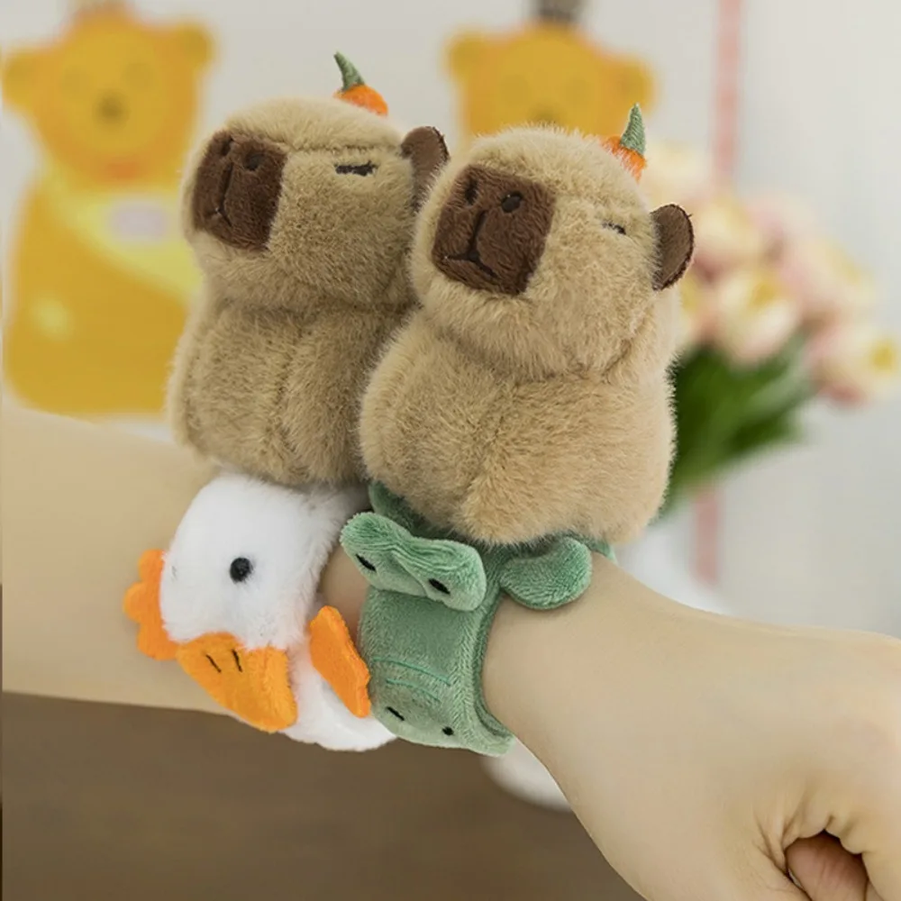 

Crocodile Capybara Plush Hand Ring Turtle Wrist Style Capybara Slap Snap Doll Toy Goose Soft Animal Plush Slap Bracelet