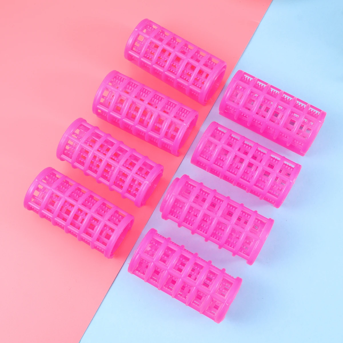 

8pcs Hair Rollers Set Double Layer Self Holding Plastic Hair Clips Salon Hairdressing Hairstyle Curlers for Women Men and s M