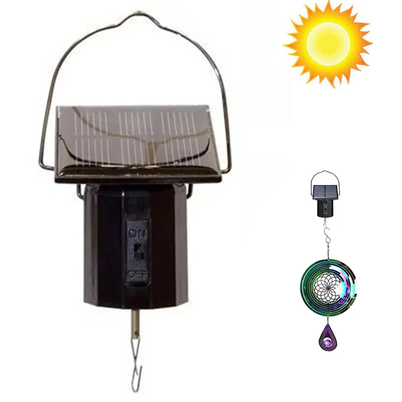 Wind Spinner Motor de rotação, Energia Solar, Bateria elétrica, Powered Driven, Jardim, Indoor Decor Drives, Wind Chime