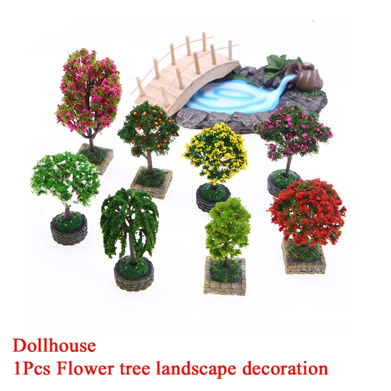 1:12 Dollhouse Miniature Landscape Tree Orange Tree Garden Decor Toy Doll House Accessories