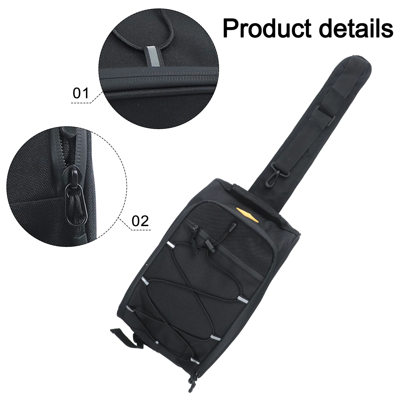 1 Stück 8L Fahrrad-Gepäckträgertasche, wasserdichte Nylon-Hecktasche mit Schnellverschluss und Schultergurt für MTB-Pendlerfahrten – Detail 5