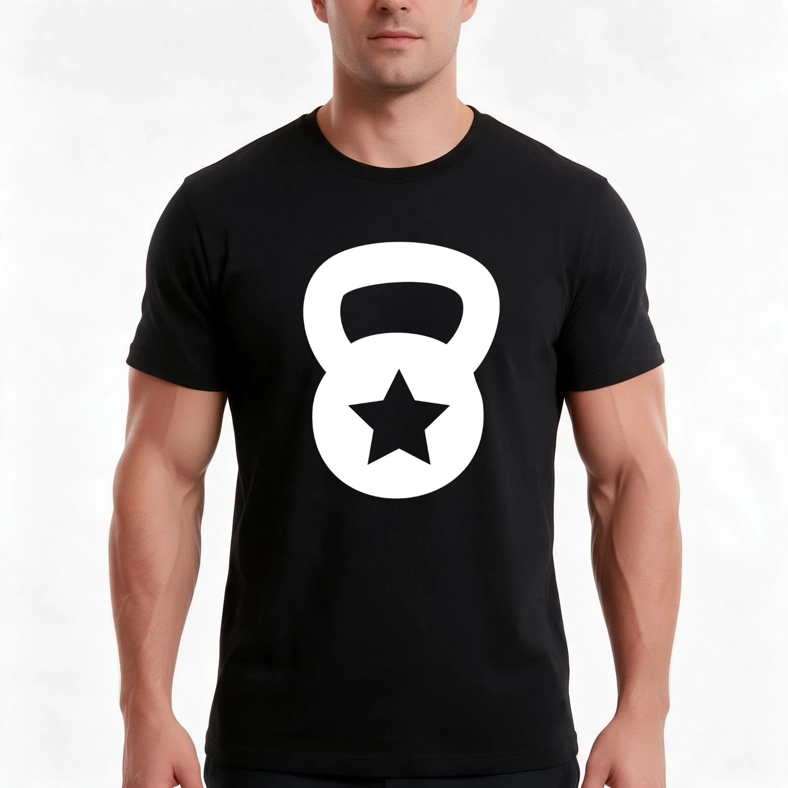 White Kettlebell With A Star Men T Shirt t shirts for man graphic tees