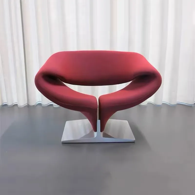 #European Style Creative Network Red Ribbon Chair Simple Glass Fiber-Reinforced Plastic Leisure Living Bedroom Negotiating Chair