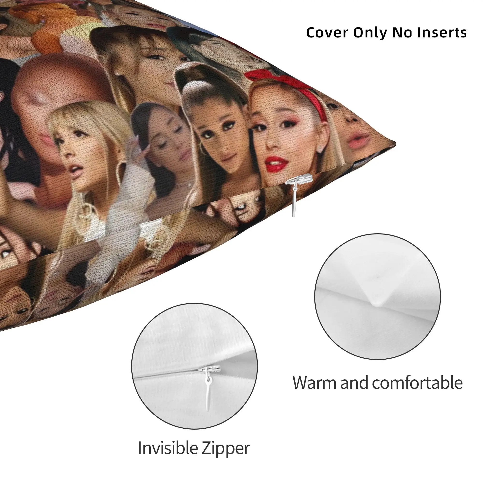 Arianas Pop Singer Grandes Pillowcase Soft Polyester Cushion Cover Decorations Sunshine Pillow Case Cover Home Wholesale