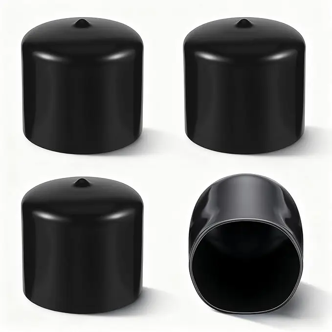 Durable Rubber End Caps,Soft PVC Pipe Cover Round End Cap Plug Thread Protective Sleeve Caps for Metal Tubing Fences Chair legs