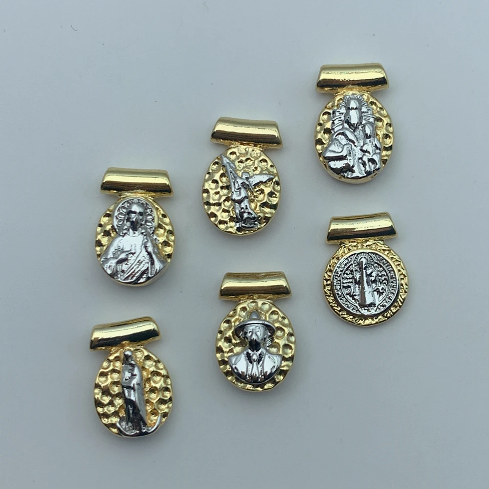 

5Pcs/Pack Small Metal Religious Saint Benedict Jesus Virgin Mary Guadalupe Charms Pendants For Jewelry Making Accessories