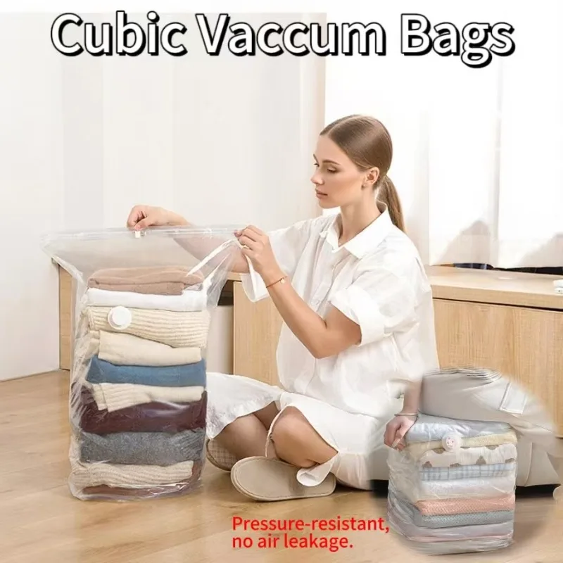Vakuum-Aufbewahrungsbeutel, Würfel, extra groß, vakuumversiegeltes Bgas für Bettdecken, Decken, Kissen, Steppdecken, Platzbeutel, Clost-Organizer