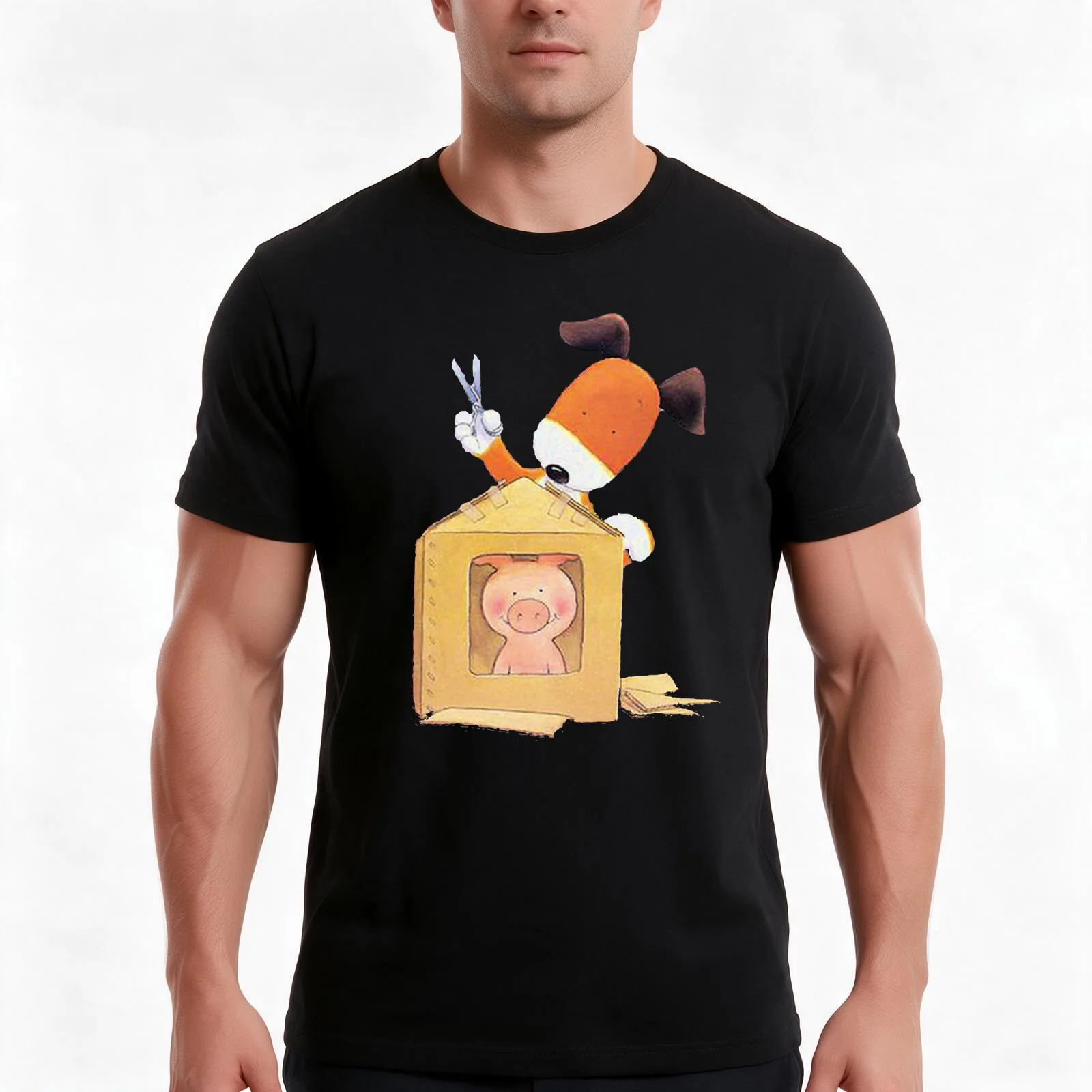 Kipper the dog and pig Men T Shirt cotton t shirts high quality