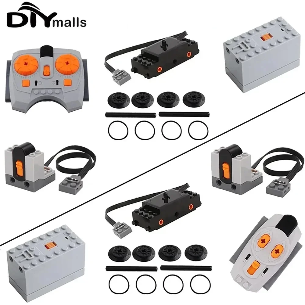 Train Track Building Blocks For MOC Power Functions Parts Motor Battery Box Infrared Speed Remote Control Receiver for Legoeds