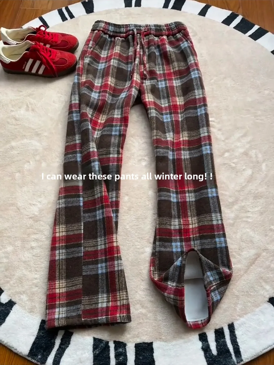 

Мужские шерстяные брюки в красную клетку в стиле ретро, осенне-зимние, повседневные, спортивные, свободного кроя, на подкладке, прямые штанины