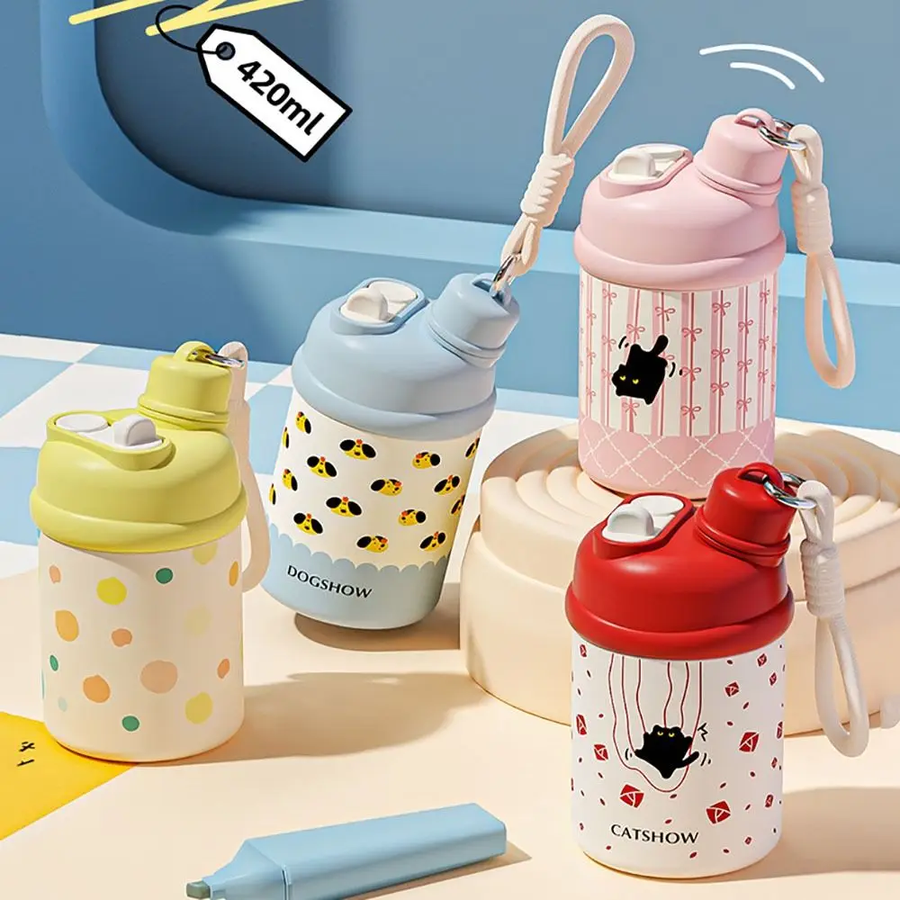 

Портативная кофейная чашка емкостью 420 мл, соломенная изолированная бутылка для воды из нержавеющей стали, холодная изоляция, герметичная термочашка для путешествий