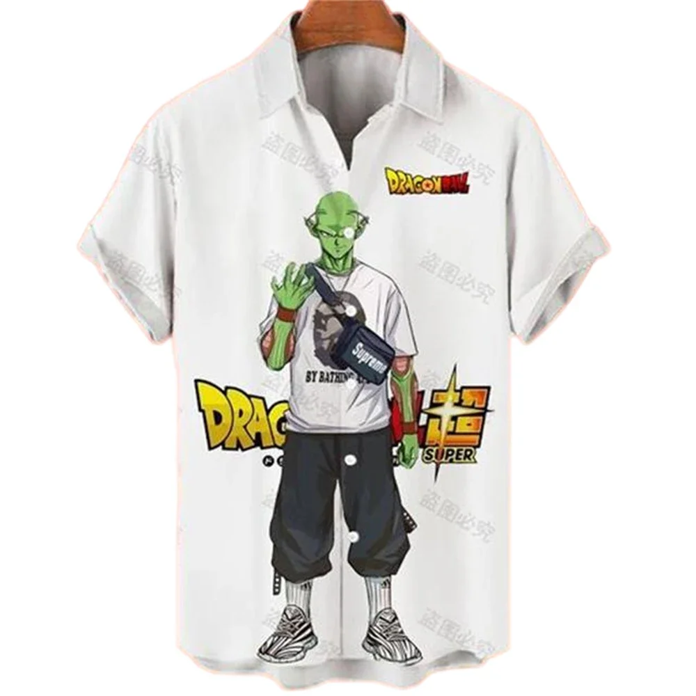 Herren Mode Lässiges Vegeta Hemd Sommer Dragon Ball Shirt Herren Anime Kleidung Goku Hawaiian Kakarot Super Saiyan