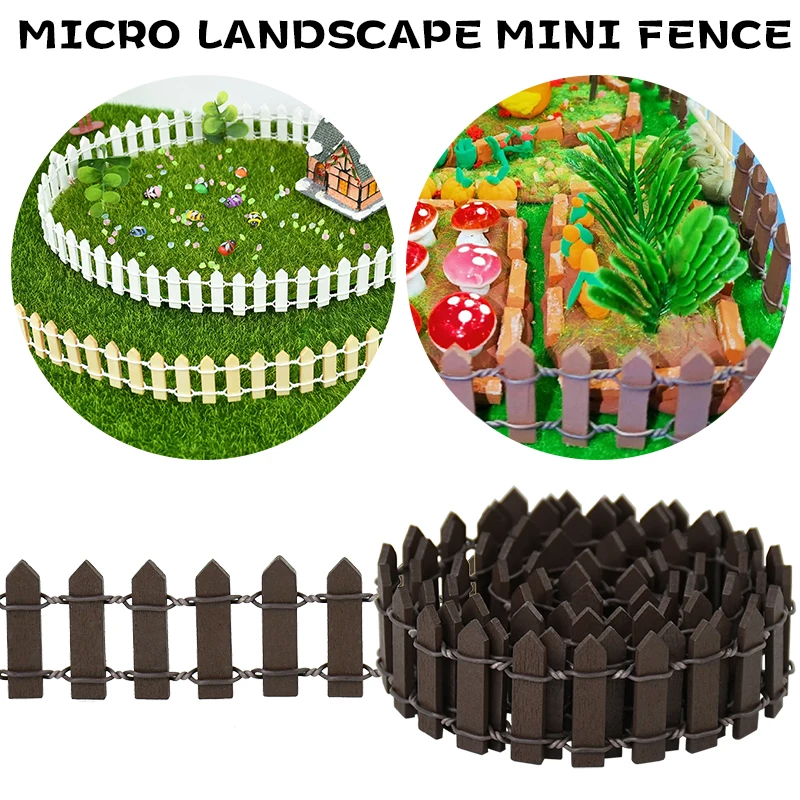 

100*5cm/3cm Mini Wooden Fence DIY Mini Landscape Fairy Garden Figurines Miniatures Accessories Handmade Crafts Home Decoration