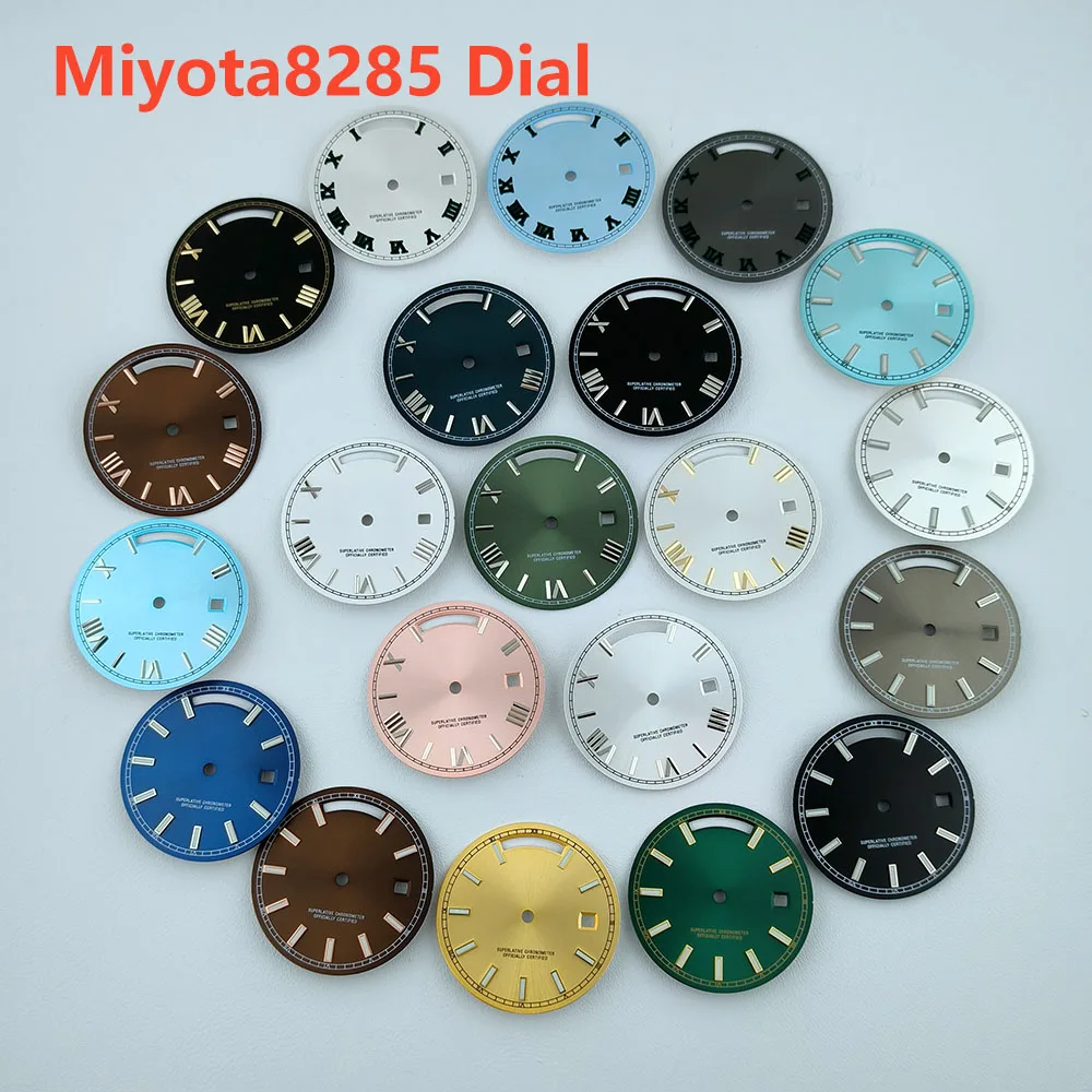 

Miyota8285 dial 31mm Custom logo Green luminous Dial watch dial suitable for Miyota8285 movement watch accessories repair tools