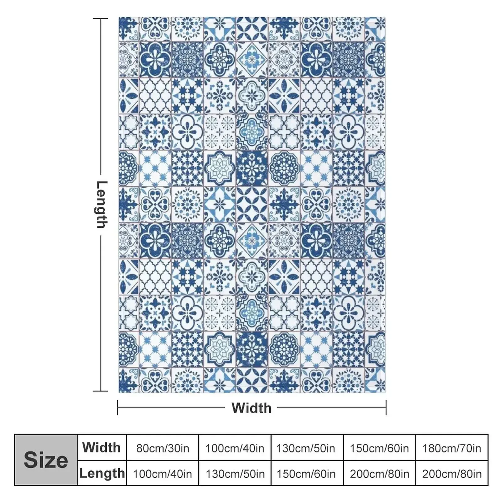 Portuguese Azulejos Throw Blanket Thin Giant Sofa Blankets