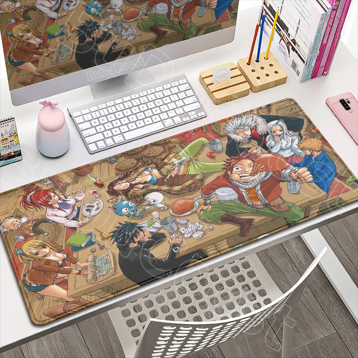Rutschfeste Laptop-Tastaturmatten, PC-Gaming-Zubehör, 900 x 400 mm, Hot Anime Fairy Tail Mauspad, großer Schreibtischteppich für Büro, Schrank, Schreibtisch – Detail 7